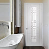 White PVC cairngorm lightly grained door linton style glass