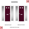 Premium Composite Front Door Set with Two Side Screens - Camarque 2 Linear Glass - Shown in Purple Violet
