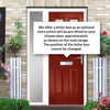 Premium Composite Front Door Set with One Side Screen - Camarque 2 Mirage Glass - Shown in Red