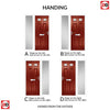 Premium Composite Front Door Set with One Side Screen - Camarque 2 Mirage Glass - Shown in Red