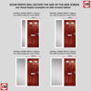 Premium Composite Front Door Set with One Side Screen - Camarque 2 Mirage Glass - Shown in Red