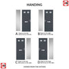 Premium Composite Front Door Set with One Side Screen - Camarque 2 Ice Edge Glass - Shown in Slate Grey