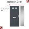 Premium Composite Front Door Set with One Side Screen - Camarque 2 Ice Edge Glass - Shown in Slate Grey