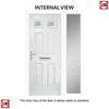 Premium Composite Front Door Set with One Side Screen - Camarque 2 Ice Edge Glass - Shown in Slate Grey