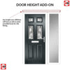 Premium Composite Front Door Set with One Side Screen - Camarque 4 Abstract Glass - Shown in Anthracite Grey