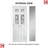 Premium Composite Front Door Set with One Side Screen - Camarque 4 Abstract Glass - Shown in Anthracite Grey