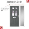 Premium Composite Front Door Set with One Side Screen - Camarque 4 Barite Glass - Shown in Mouse Grey
