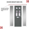 Premium Composite Front Door Set with Two Side Screens - Camarque 4 Barite Glass - Shown in Mouse Grey