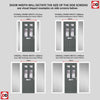 Premium Composite Front Door Set with Two Side Screens - Camarque 4 Barite Glass - Shown in Mouse Grey