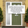 Premium Composite Front Door Set with One Side Screen - Camarque 4 Ice Edge Glass - Shown in Reed Green