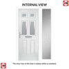 Premium Composite Front Door Set with One Side Screen - Camarque 4 Ice Edge Glass - Shown in Reed Green
