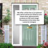 Premium Composite Front Door Set with One Side Screen - Camarque 2 Abstract Glass - Shown in Chartwell Green