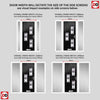 Cottage Style Cambridge 3 Composite Front Door Set with Double Side Screen - Hnd Palopo Black Glass - Shown in Black