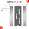 Cottage Style Cambridge 3 Composite Front Door Set with Double Side Screen - Hnd Roma Glass - Shown in Mouse Grey