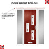 Cottage Style Cambridge 3 Composite Front Door Set with Double Side Screen - Hnd Kupang Red Glass - Shown in Red