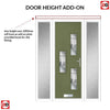 Cottage Style Cambridge 3 Composite Front Door Set with Double Side Screen - Hnd Prairie Glass - Shown in Reed Green