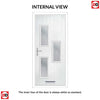 Cottage Style Cambridge 3 Composite Front Door Set with Hnd Roma Glass - Shown in Mouse Grey
