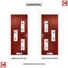 Cottage Style Cambridge 3 Composite Front Door Set with Hnd Kupang Red Glass - Shown in Red
