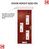 Cottage Style Cambridge 3 Composite Front Door Set with Hnd Kupang Red Glass - Shown in Red