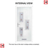 Cottage Style Cambridge 3 Composite Front Door Set with Hnd Kupang Red Glass - Shown in Red