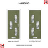Cottage Style Cambridge 3 Composite Front Door Set with Hnd Prairie Glass - Shown in Reed Green
