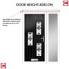 Cottage Style Cambridge 3 Composite Front Door Set with Single Side Screen - Hnd Palopo Black Glass - Shown in Black