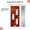 Cottage Style Cambridge 3 Composite Front Door Set with Single Side Screen - Hnd Kupang Red Glass - Shown in Red