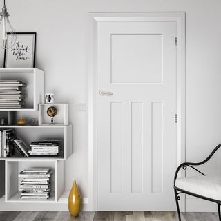 Image: Cambridge White Primed Panel Fire Door - 1/2 Hour Fire Rated