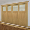 Four Sliding Maximal Wardrobe Doors & Frame Kit - Cambridge Period Oak Door - Frosted Glass - Unfinished