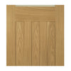 Cambridge Period Oak Door Pair - Frosted Glass - Unfinished