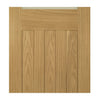 Cambridge Period Oak Double Evokit Pocket Door Detail - Frosted Glass - Unfinished