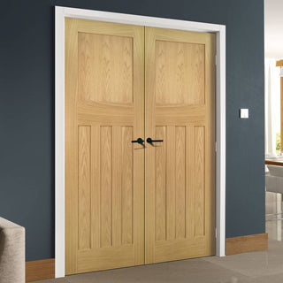 Image: Bespoke Cambridge Period Oak Internal Door Pair - Unfinished