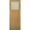 Sirius Tubular Stainless Steel Sliding Track & Cambridge Period Oak Double Door - Frosted Glass - Unfinished