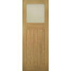 Saturn Tubular Stainless Steel Sliding Track & Cambridge Period Oak Door - Frosted Glass - Unfinished