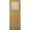 Saturn Tubular Stainless Steel Sliding Track & Cambridge Period Oak Double Door - Frosted Glass - Unfinished