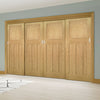 Pass-Easi Four Sliding Doors and Frame Kit - Cambridge Period Oak Door - Unfinished