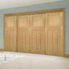 Four Sliding Maximal Wardrobe Doors & Frame Kit - Cambridge Period Oak Door - Unfinished