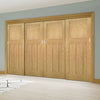 Four Sliding Maximal Wardrobe Doors & Frame Kit - Cambridge Period Oak Door - Unfinished