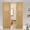 Cambridge Period Oak Absolute Evokit Double Pocket Doors - Unfinished