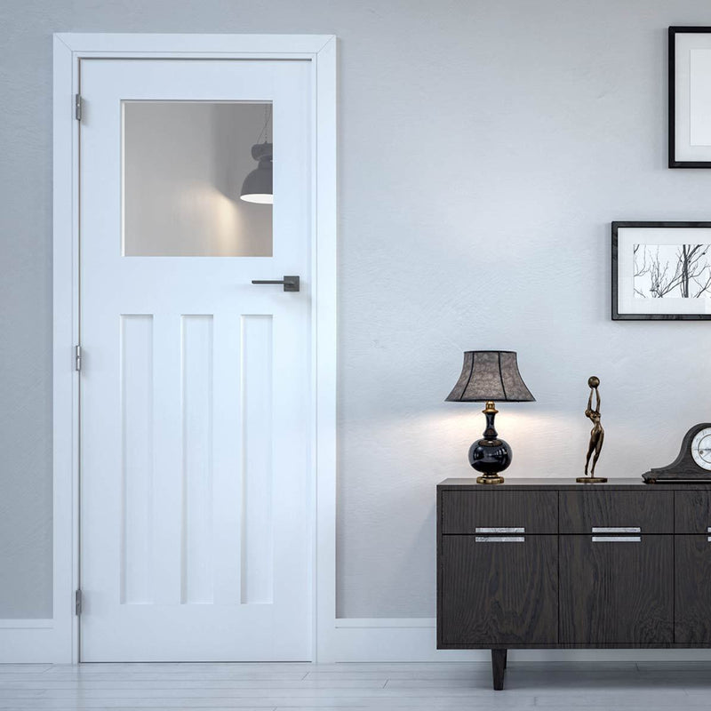 Bespoke Cambridge White Primed Period Internal Door - Clear Glass