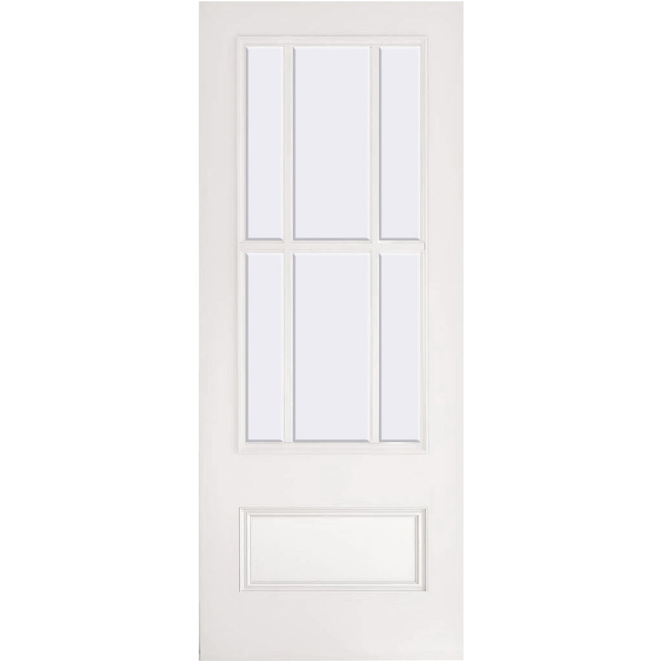 Canterbury White Primed Internal Door - Clear Bevelled Glass