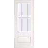 Double Sliding Door & Wall Track - Canterbury White Primed Door - Clear Bevelled Glass