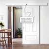 Single Sliding Door & Wall Track - Canterbury White Primed Panel Door