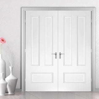 Image: Canterbury White Primed Panel Internal Door Pair