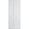 White Fire Door, Canterbury 4 Panel DSN Door - 1/2 Hour Rated - White Primed