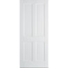 White Fire Door, Canterbury 4 Panel DSN Door - 1/2 Hour Rated - White Primed