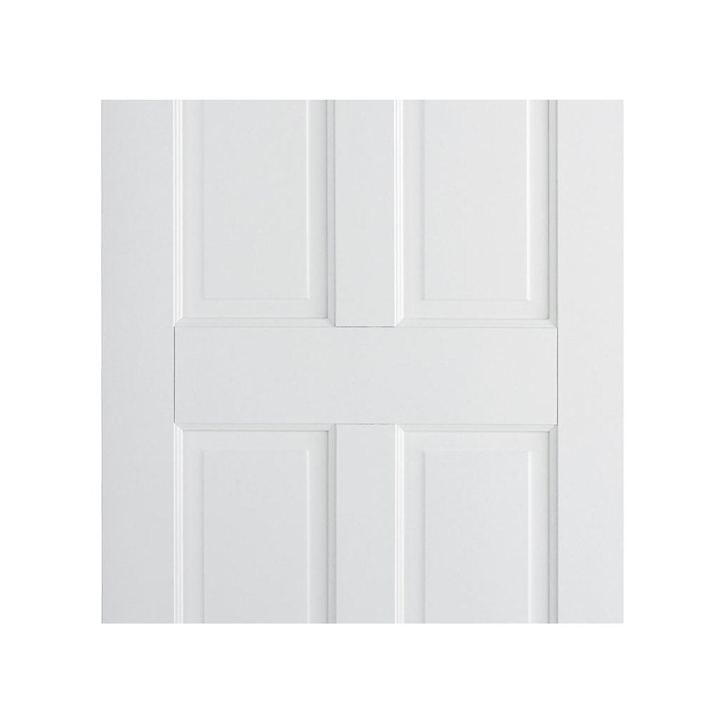 White Fire Door, Canterbury 4 Panel DSN Door - 1/2 Hour Rated - White Primed