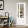 Bespoke Canterbury White Primed Internal Door - Clear Bevelled Glass