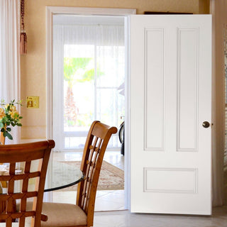 Image: Bespoke Canterbury White Primed Fire Internal Door - 1/2 Hour Fire Rated