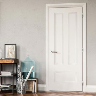 Image: Bespoke Canterbury White Primed Panel Internal Door